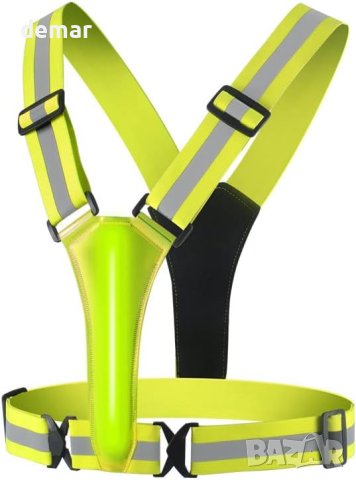 Qixiang Светлоотразителна жилетка за бягане, USB акумулаторна LED светеща, снимка 2 - Спортна екипировка - 44071280