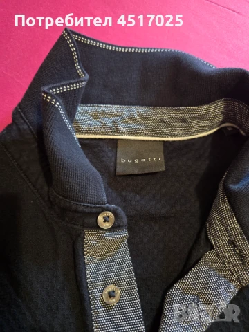 Мъжка черна тениска bugatti, снимка 2 - Тениски - 50828374