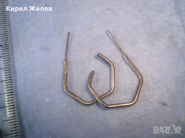 СТАРИ ВИНТИДЖ АРТ МОДЕЛ СРЕБЪРНИ ОБЕЦИ РЪЧНА ИЗРАБОТКА 27308, снимка 3 - Обеци - 36870505