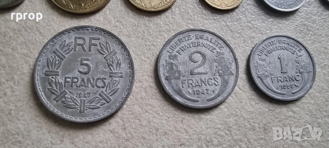Франция. Колекция .Френски франк . 14 бройки. Различни монети., снимка 6 - Нумизматика и бонистика - 38878753