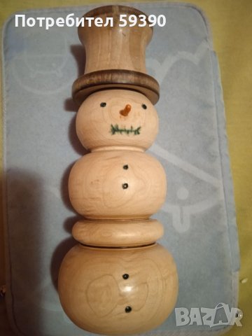 Дървен снежен човек , снимка 2 - Декорация за дома - 36817467