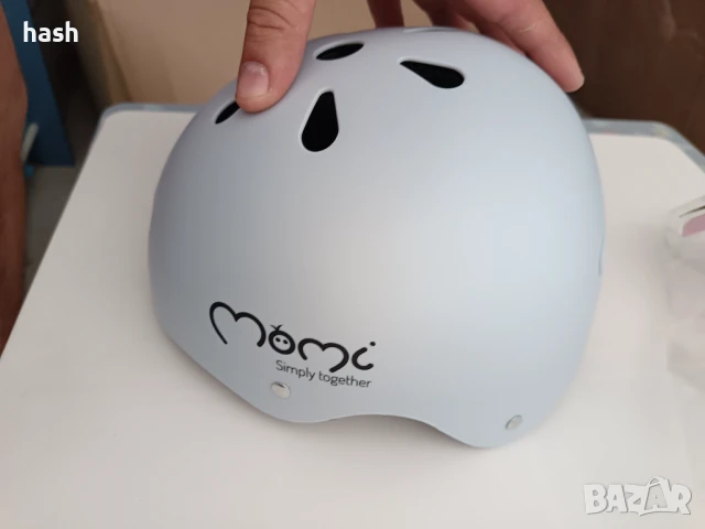 Детска унисекс каска Momi Mimi, сива, 47-58, снимка 7 - Аксесоари за велосипеди - 50886552