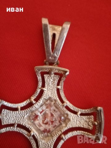 Сребърен медальон кръст, снимка 4 - Колиета, медальони, синджири - 39678580