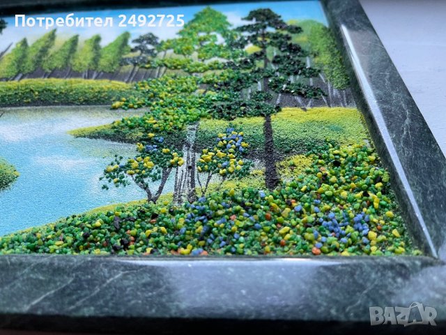 Картина руска, рамка от мрамор, направена от парчета мрамор, снимка 2 - Картини - 39662084