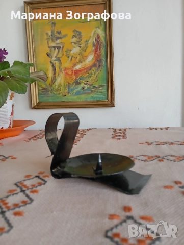 Свещници ковано желязо и др. - 9 бр., - Метална стойка за вино, - за Картина, икона, снимка 14 - Декорация за дома - 49355842