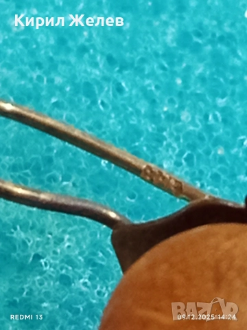 Винтидж АРТ сребърни обеци с естествен Балтийски кехлибар ръчна изработка 37114, снимка 6 - Обеци - 52707617