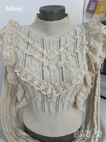 Zara плетена бруза,поло  