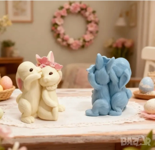 Молд влюбени зайчета, снимка 5 - Форми - 48617157