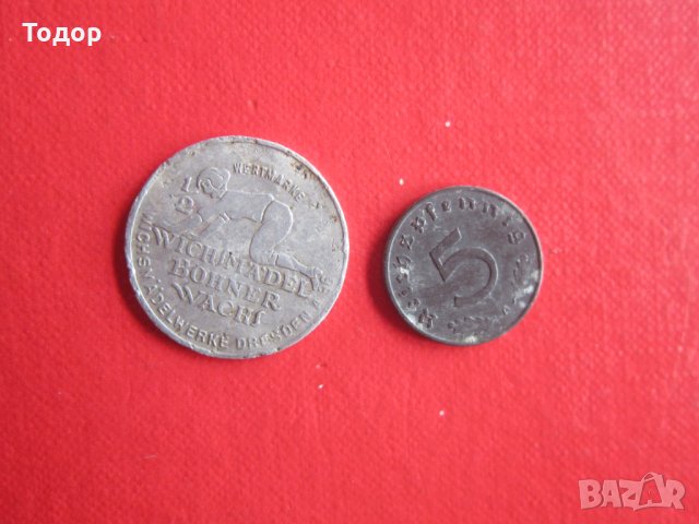 Рядък немски жетон 5 пфенинг 1940 райх, снимка 4 - Нумизматика и бонистика - 33178149