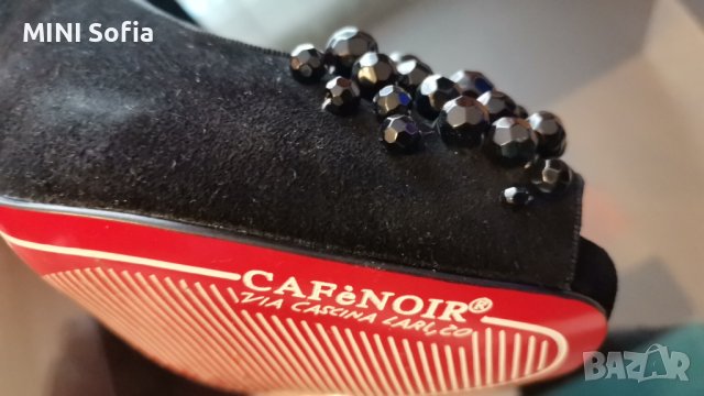 CafeNOIR / Официални италиански обувки на висок ток от естествен велур с червена подметка, снимка 3 - Дамски елегантни обувки - 36905485