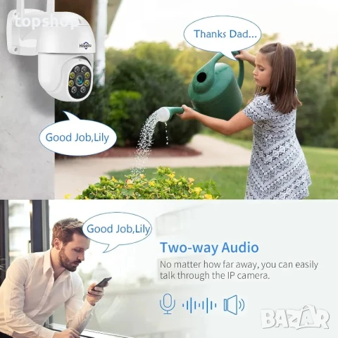 НОВА 5MP PTZ ???° ъгъл на въртене, външна охранителна камера с IP66 водоустойчива, снимка 5 - IP камери - 50555731
