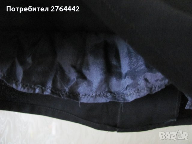 Пола права черна с подплата, снимка 3 - Поли - 36957374