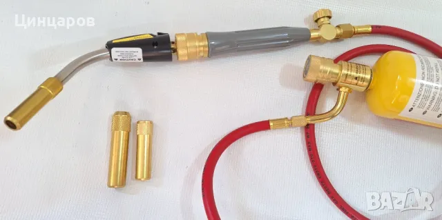 Горелка Мап газ с дюзи 10;11;15мм,Редуцир-вентил с маркуч 1.5м,мап газ флакон , снимка 2 - Други машини и части - 48717616