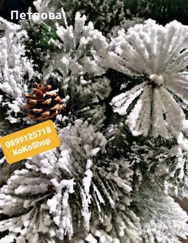 Елха с шишарки/"Заснежена" коледна елха/Изкуствена  елха/Коледна елха, снимка 2 - Декорация за дома - 34760734