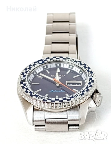 Мъжки часовник Seiko 5 Sport Automatic Petrol Blue Checker Flag Special Edition SRPK65K1, снимка 5 - Мъжки - 53138732