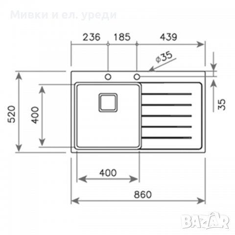 Мивка ТЕКА Zenit RS15 1C 1E , снимка 6 - Мивки - 39407124