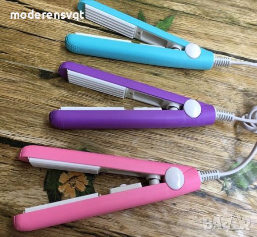 Мини керамичка преса за коса, вафли, снимка 4 - Преси за коса - 38832583