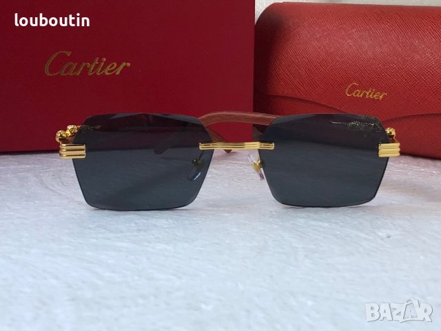 Cartier висок клас слънчеви очила Мъжки Дамски слънчеви с дървени дръжки, снимка 11 - Слънчеви и диоптрични очила - 40531947
