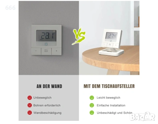 Настолен държач за стенен термостат, снимка 3 - Друга електроника - 53572220