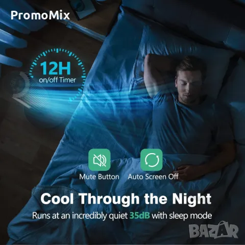 Вентилатор Herilios Fan TT-ТF005 Tower Air Cooler 40W Колонен вентилатор, снимка 7 - Вентилатори - 48865409