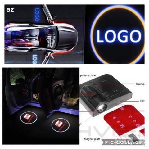 Безжично светещо Авто лого за MERCEDES, AUDI, VW, SEAT, SKODA., снимка 2 - Друга електроника - 33189268