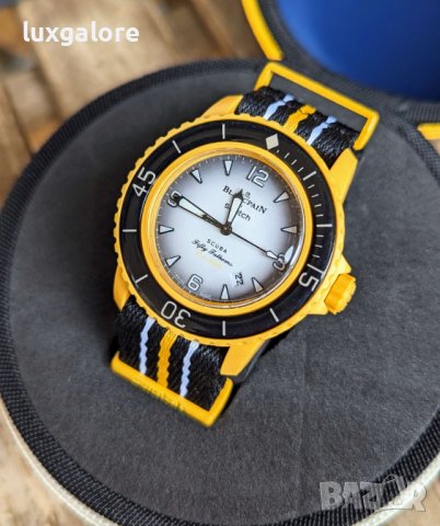 Мъжки часовник Blancpain X Swatch Pacific Ocean с кварцов механизъм, снимка 2 - Мъжки - 42560615
