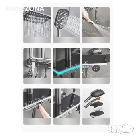 Душ система ELITE Pro 01, термостатен смесител, пиано бутони, Led дисплей, снимка 4 - Душове - 49431540