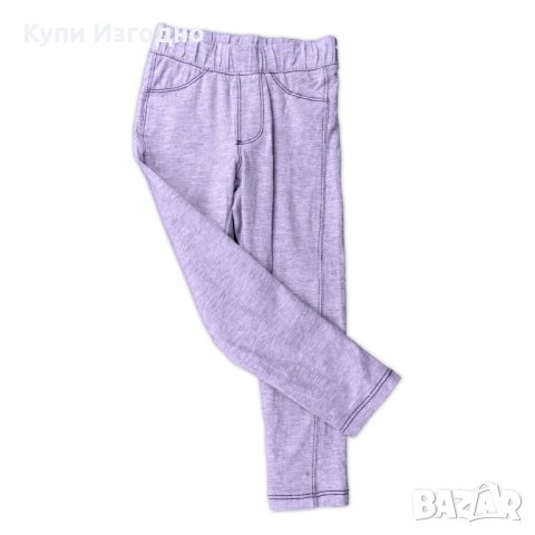 Памучен сив клин за момиче 4-5г имитация на панталон дънки удобно клинче за момиченце, снимка 2 - Детски клинове - 28646703