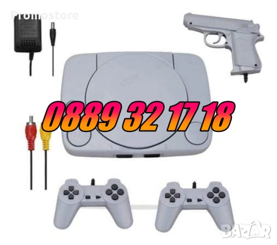 Телевизионна игра с вградени игри, ретро конзола с два джойстика и пистолет, снимка 3 - Други игри и конзоли - 52163910
