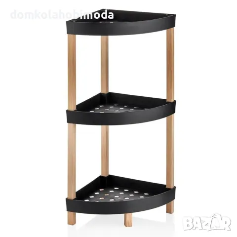 Ъгловa Етажерка, Масив и пластмаса 3 етажа33x33x80см, снимка 2 - Други инструменти - 47561044