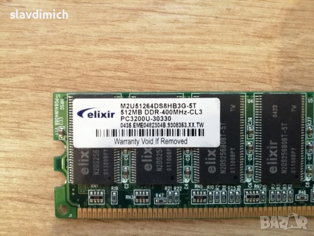 Рам Ram памет за компютър Elixir m2u51264ds8hb3g-5t 512MB  DDR 400 Mhz 