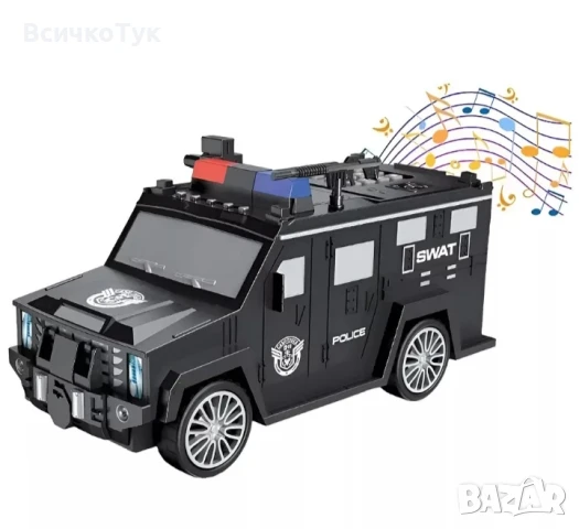 ✨Детска електронна касичка Полицейски джип 2в1   