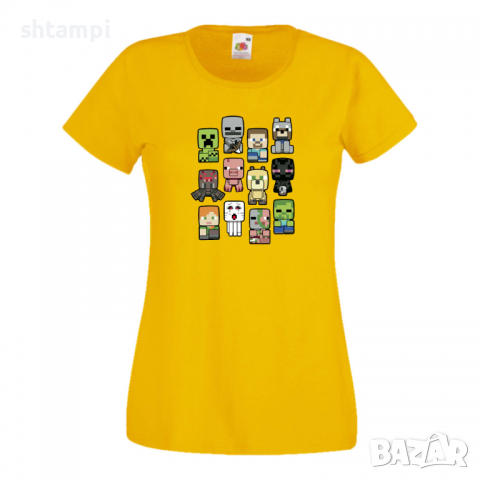 Дамска тениска Minecraft Drawing Characters Minecraft,Игра,Забавление,подарък,Изненада,Рожден Ден., снимка 13 - Тениски - 36520940