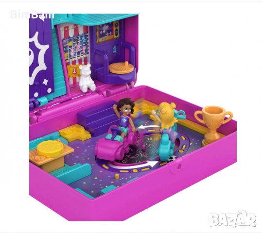 Игрален комплект Polly Pocket - Race & Rock, с 2 мини кукли и 12 аксесоара / Mattel, снимка 5 - Кукли - 39915013