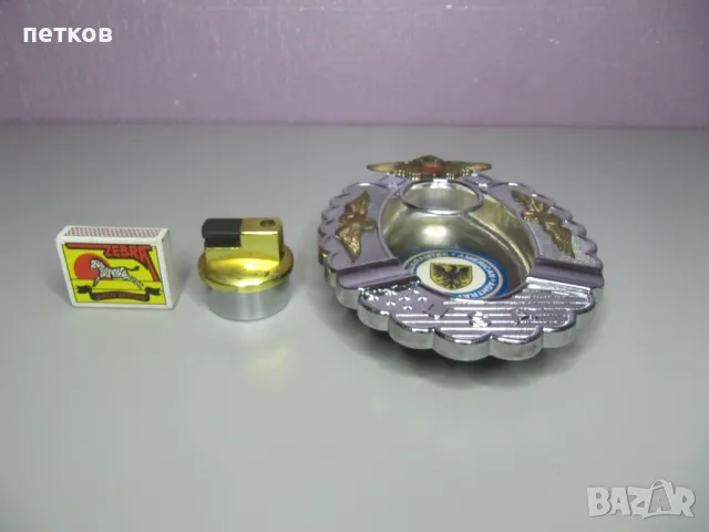 метален пепелник със запалка- Made in USA, снимка 6 - Колекции - 47569640