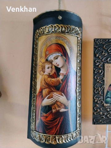 Декоративни керемиди с икони посредством декупаж, снимка 3 - Декорация за дома - 52827675