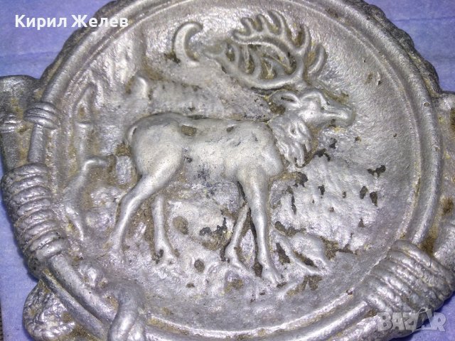 СТАРИНЕН ЛОВДЖИЙСКИ КРАСИВ с БЛАГОРОДЕН ЕЛЕН СРЕБРИСТ МЕТАЛЕН ПЕПЕЛНИК КОЛЕКЦИОНЕРСКА ЧИНИЙКА 41555, снимка 3 - Колекции - 43663089