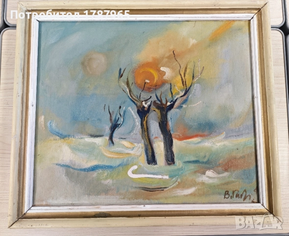 Серия от три маслени пейзажа на Васил Габровски, снимка 3 - Картини - 51982012