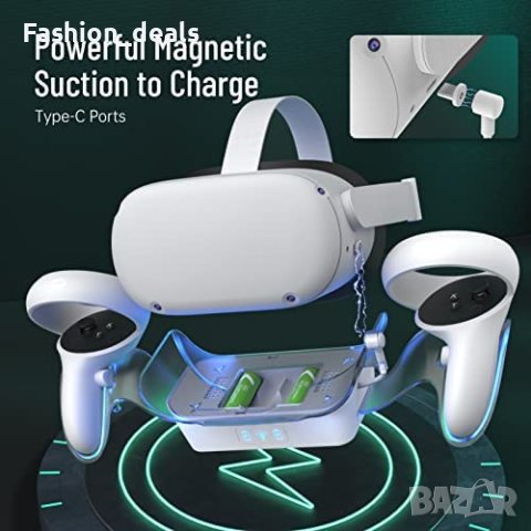  Магнитна докинг станция за зареждане слушалки контролер Oculus Quest 2, снимка 5 - Аксесоари - 40703422