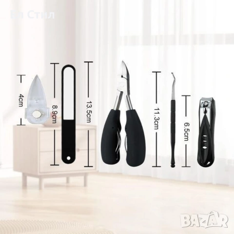 Професионален комплект за поддръжка на нокти – 5 части от неръждаема стомана., снимка 6 - Други - 53582985