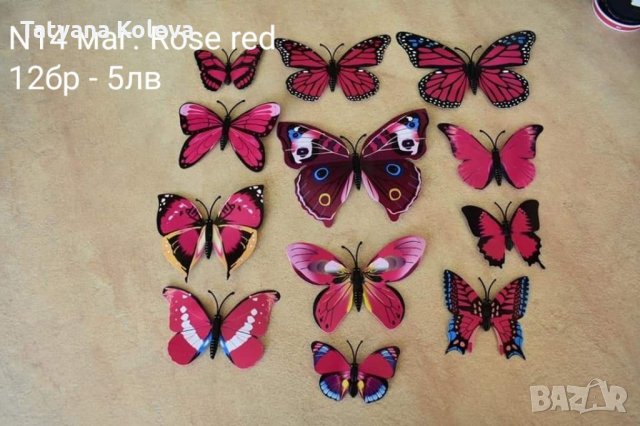 3D пеперуди за декорация с магнит, снимка 5 - Декорация за дома - 33538976