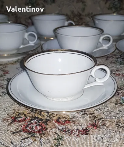 Старинен порцеланов сервиз за кафе- Франция , снимка 4 - Сервизи - 48350149