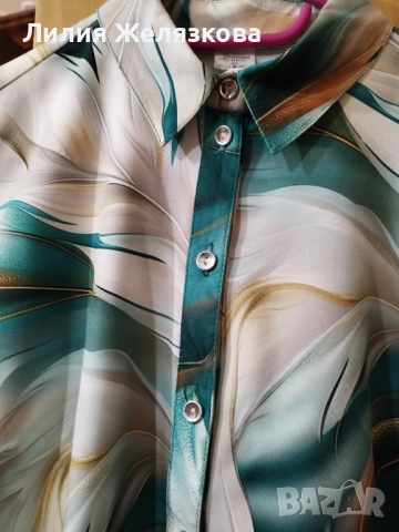 Нова риза в зелени тонове,42, снимка 1