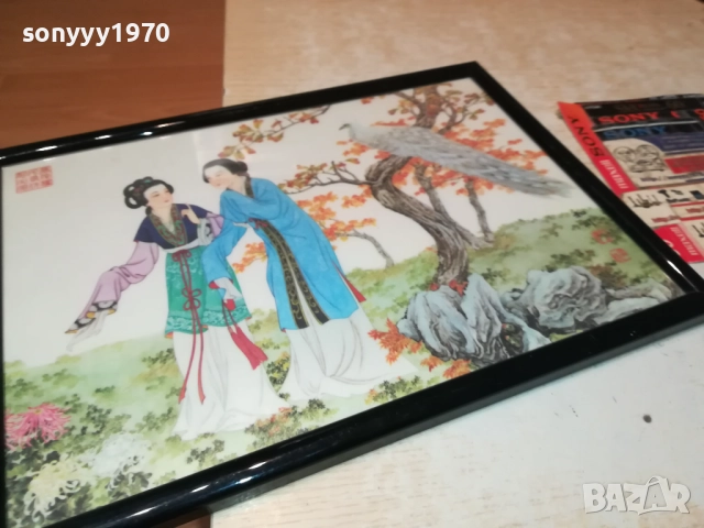 японска картина-36Х26СМ 0210250803, снимка 7 - Антикварни и старинни предмети - 51915497