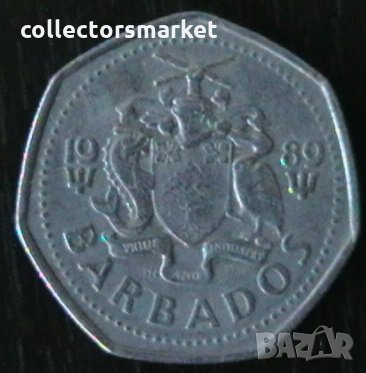 1 долар 1989, Барбадос, снимка 2 - Нумизматика и бонистика - 35180976