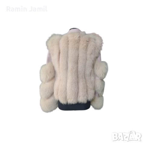 Палта от лицева агнешка кожа и косъм естествена лисица., снимка 2 - Палта, манта - 51545211