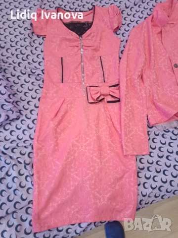 Дамски комплект рокля и сако, снимка 3 - Костюми - 53112783