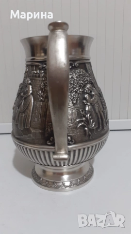 Комплект за вино и ракия от калай Antik*Vintage #92, снимка 3 - Антикварни и старинни предмети - 52405033