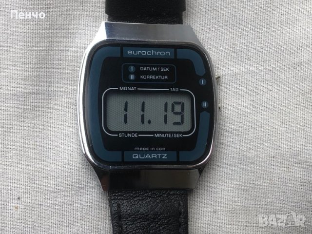 ретро LCD "EUROCHRON" /RUHLA/ QUARTZ - MADE IN GDR - МИНТ, снимка 5 - Антикварни и старинни предмети - 43128717
