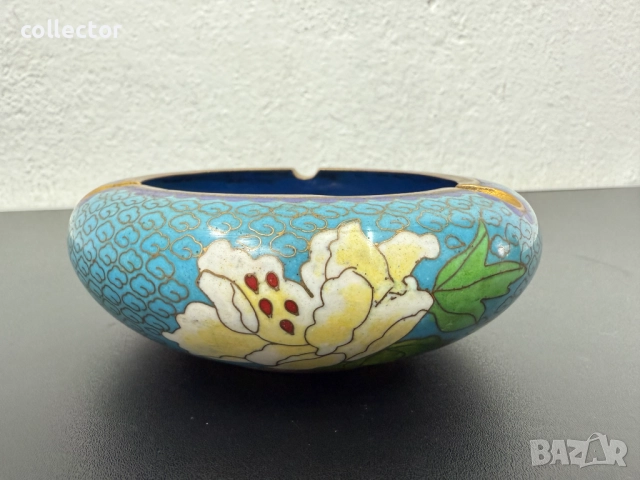 Китайски пепелник от клоазон, цветен, като нов. №7608, снимка 6 - Антикварни и старинни предмети - 52373822